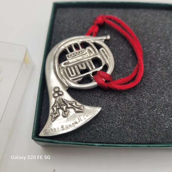 NIB - Vintage Seagull Pewter Canada Christmas French Horn Ornament - Picture 2 of 5